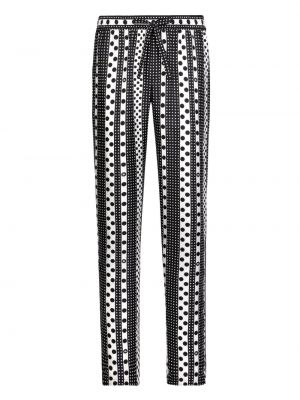 Pikčaste svilene hlače s potiskom Dolce & Gabbana