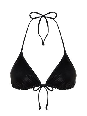 Lakkozott bikini nyomtatás Trendyol fekete