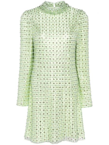 Krištáľové koktejlkové šaty Jenny Packham zelená