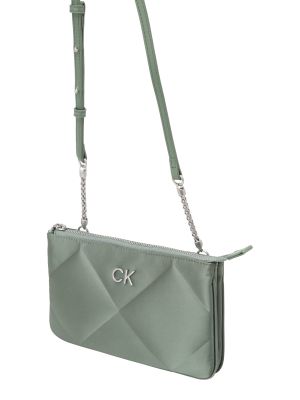 Сатенени чанта през рамо Calvin Klein зелено