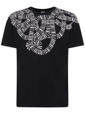 Džerzej bavlnené tričko so vzorom hadej kože Marcelo Burlon County Of Milan čierna