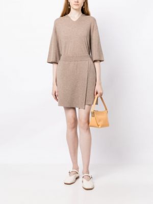 Kašmírové mini sukně Lisa Yang hnědé