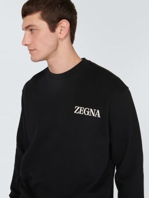Βαμβακερός φούτερ από ζέρσεϋ Zegna μαύρο