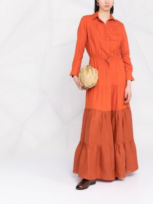 Robe longue à volants Kiton orange