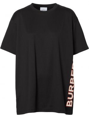 Βαμβακερή μπλούζα με σχέδιο Burberry μαύρο