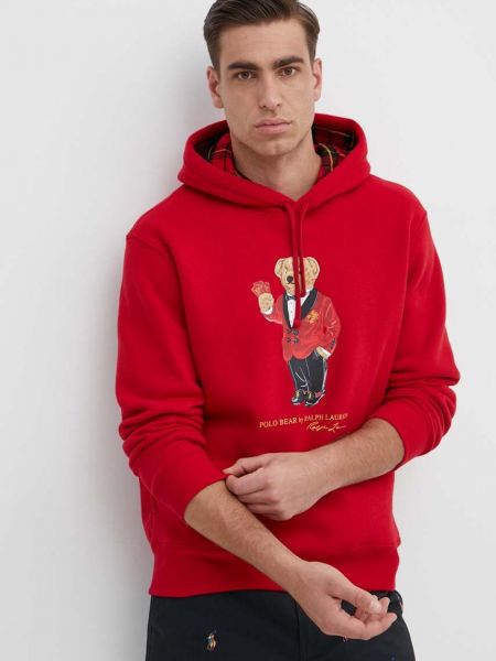 Hoodie s kapuljačom Polo Ralph Lauren crvena