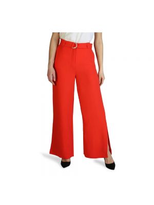 Spodnie relaxed fit w jednolitym kolorze Armani Exchange czerwone