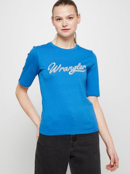 Koszulka z nadrukiem Wrangler niebieska