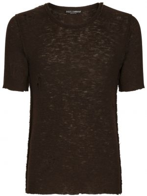 T-shirt effet usé transparent Dolce & Gabbana marron