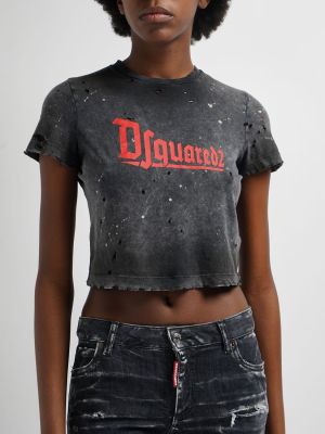 Džerzej bavlnené tričko s potlačou Dsquared2
