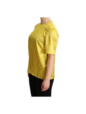 Blusa de seda manga corta Dolce & Gabbana amarillo