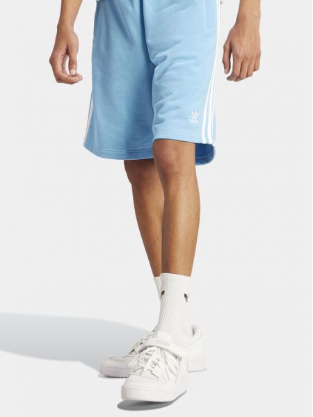 Спортни шорти на райета Adidas синьо