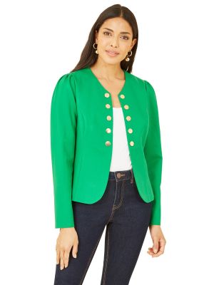 Куртка на пуговицах Yumi зеленая
