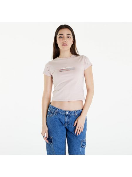 Přiléhavé džíny s krátkými rukávy Calvin Klein růžové
