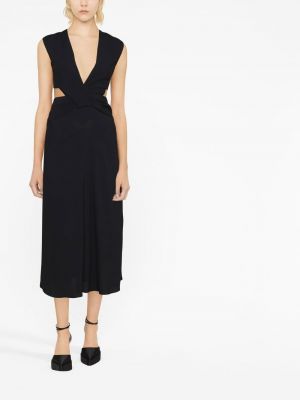 Midi šaty Victoria Beckham černé