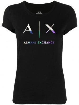 Trykt t-skjorte Armani Exchange svart