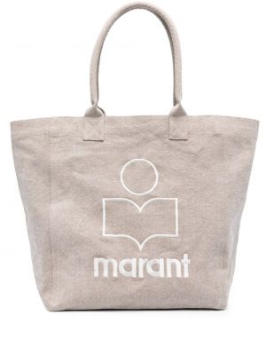 Nákupná taška s výšivkou Isabel Marant béžová