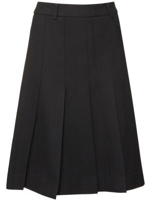 Flanelová plisovaná midi sukňa Dunst čierna