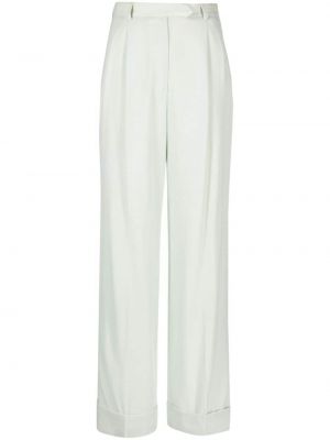 Μάλλινο παντελόνι σε φαρδιά γραμμή John Galliano Pre-owned λευκό
