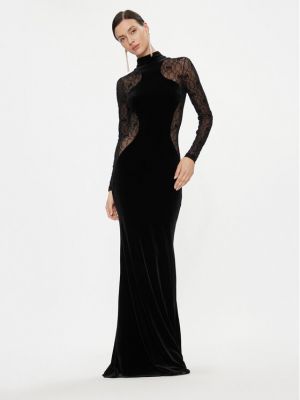 Slim fit večerní šaty Elisabetta Franchi černé