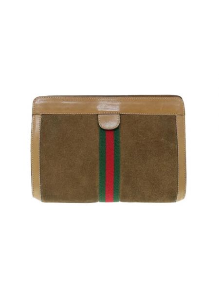 Bolso clutch de cuero Gucci Vintage marrón