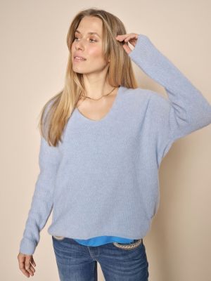 Шерстяной свитер с v-образным вырезом Mos Mosh