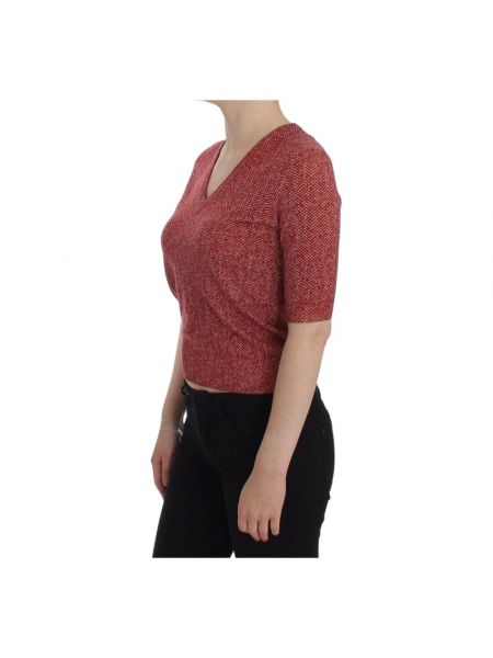 Jersey de lana manga corta de tela jersey Dolce & Gabbana rojo
