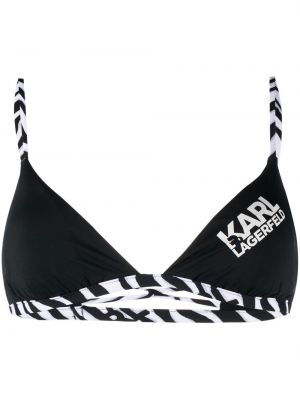 Bikini cu model zebră Karl Lagerfeld negru