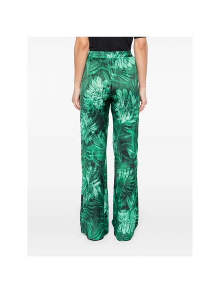 Pantalones de raso con estampado Ermanno Scervino verde