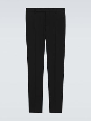 Pantaloni clasici de lână slim fit Saint Laurent negru