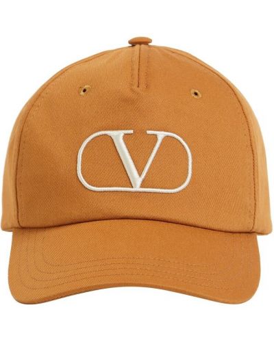 Памучна шапка с козирки бродирана Valentino Garavani