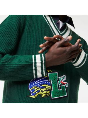 Jersey a rayas de tela jersey Lacoste verde