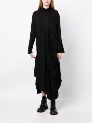Sukienka midi drapowana Yohji Yamamoto czarna