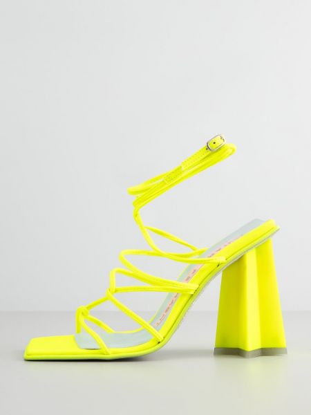 Sandały na obcasie Chiara Ferragni żółte