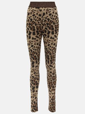High waist leggings mit print mit leopardenmuster Dolce&gabbana