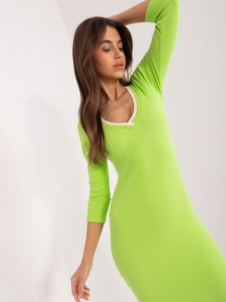 Prugasta haljina Fashionhunters zelena