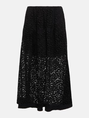 Bavlnená midi sukňa s vysokým pásom Totême čierna