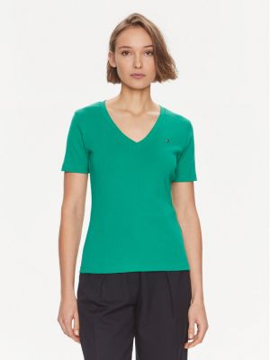 Marškinėliai slim fit Tommy Hilfiger žalia