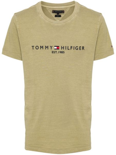 Işlemeli tişört Tommy Hilfiger yeşil