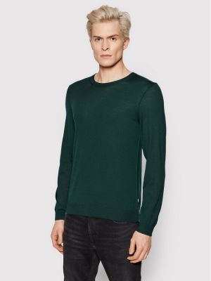 Пуловер slim Boss зелено