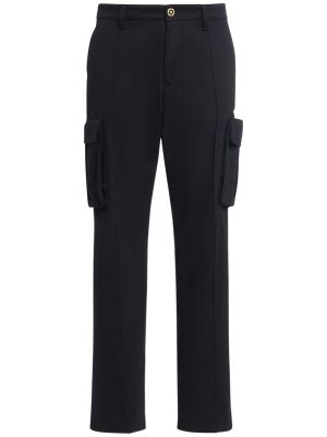 Medvilninės „cargo“ stiliaus kelnės Versace juoda