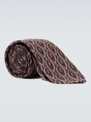 Шелковый галстук с принтом Lardini коричневый