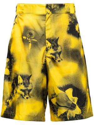 Bermuda kratke hlače s printom Prada žuta
