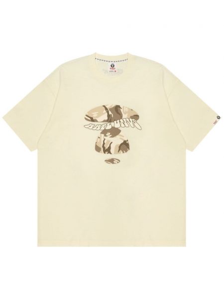 Βαμβακερή μπλούζα με σχέδιο Aape By *a Bathing Ape® μπεζ
