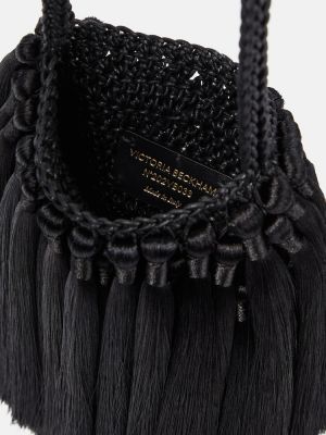 Плетени чанта за ръка Victoria Beckham черно