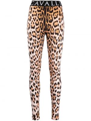 Leggings cu talie înaltă cu imagine cu model leopard Roberto Cavalli