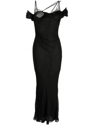 Hodvábne dlouhé šaty Rachel Gilbert čierna