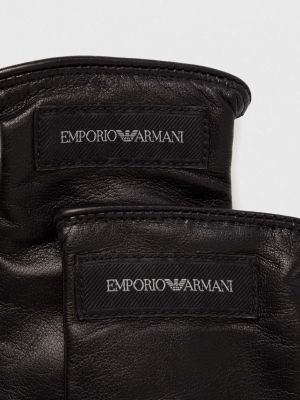 Kožne rukavice Emporio Armani crna
