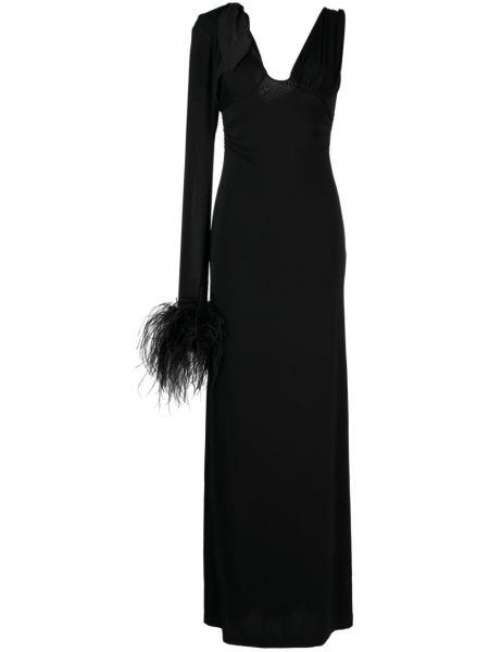 Večernja haljina sa perjem Rachel Gilbert crna