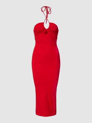 Sukienka midi Bardot czerwona